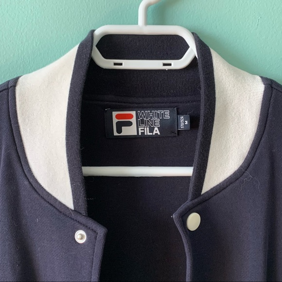 Fila Varsity Jacket in Blue and White - Picture 3 of 3
